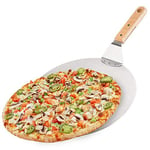 Vilde Pelle à Pizza | Ø 30,5 cm | Spatule Professionnelle Cuisson Pizza | 48,5x8,5cm | Pelle à Pizza Aluminium et Bois