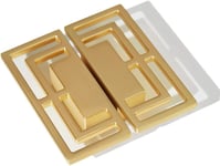 Lot de 6 poignées de tiroir dorées brossées pour placard TV, meuble TV, élégantes poignées en cuivre doré, motifs chinois modernes de bon augure à double trou 32 mm