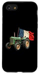 Coque pour iPhone SE (2020) / 7 / 8 Tracteur Agricole Vert Drapeau Français Agriculteur Ferme