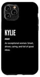 Coque pour iPhone 11 Pro Kylie Gifts Nom une femme exceptionnelle