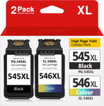 545 546 Xl Cartouches D'Encre Remplacement Pour Canon Pg 545Xl Cl 546Xl, Encre Canon 545 546,Pour Canon Pixma Ts3150 Tr4650 Ts3350 Mg2450 Mg2250S Mg2950 Mg3050 Tr4550 Ts3151 (Noir Tri-Couleur, 2-Pack