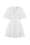 Elvira V-Neck Mini Dress - White