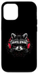 Coque pour iPhone 12/12 Pro Casque d'écoute Raccoon DJ