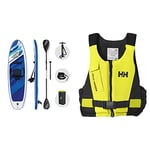 Hydro-Force SUP, Inflatable Stand Up Paddle Board, Complete Set with Kayak Conversion Kit, Multiple Styles, Sizes 11.2FT, 10FT, 9FT & Helly Hansen Rider Vest Buoyancy Aid Unisex En 471 Yellow 70/90