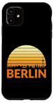 Coque pour iPhone 11 Vintage Berlin paysage urbain silhouette coucher de soleil rétro design