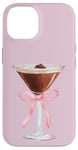 Coque pour iPhone 14 Esthétique Rose Matrini Y2K Coquette Espresso Martini Lover