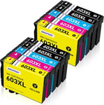 603 XL Cartouches d'encre compatibles Epson 603 603XL Multipack pour Expression Home XP-2100 XP-2105 XP-3100 XP-3105 XP-4100 XP-4105, Workforce WF-2810 WF-2830 WF-2835