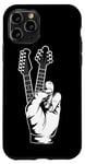 Coque pour iPhone 11 Pro Accessoires de guitare de concert Fun Peace and Rock Punk Rock Band