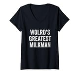 Womens World’s Greatest Milkman V-Neck T-Shirt