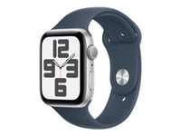 Apple Watch Se (Gps) - 2. Generasjon - 44 Mm - Sølvaluminium - Smartklokke Med Sportsbånd - Fluorelastomer - Stormblå - Båndbredde: S/M - 32 Gb - Wi-Fi, Bluetooth - 32.9 G