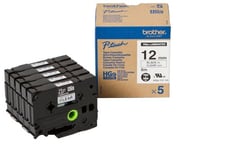 Brother Tape 12mm Hge-131v5 Musta/selke� 5-pack