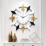 Living Room Decorative Wall Clock, 3D Circle Silent Non-Ticking Vintage Clocks for Kitchen Bedroom Home Office,45 * 45cm