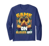 Game On, Gloves Off Ice Hockey Action for Sport Fans Long Sleeve T-Shirt