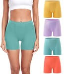 wirarpa Boxer Femme Modal Shorty Femme Super Doux Panty Caleçons Femme Short Sécurité sous Jupe Lot de 4 Multicolor Taille M