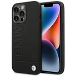 Étui pour Téléphone Portable Coque IPHONE 14 Pro BMW Cuir Véritable Logo Noir