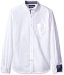 Nautica Men's Classic Fit Stretch Solid Long Sleeve Button Down Shirt, Marshmallow, Medium