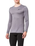 Nike M NK Dry Top LS Slim T-Shirt à Manches Longues Homme, Gris (gunsmoke/Black), FR : L (Taille Fabricant : L)