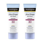 Neutrogena Ultra Sheer SPF 30 Dry Touch Sunscreen lotion - 2 PACKS LOT - Exp Oct