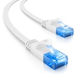 25m CAT6 Câble Réseau Plat 1000 Mbit Gigabit LAN - Cat 6 RJ45 Ethernet Câble Patch Câble de Pose Plat - pour Internet Switch Router Modem Patchpanel - Blanc