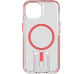 TECH21 Evo Crystal Kick iPhone 15 Case with MagSafe - Clear & Coral, Pink,Clear