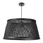 Paco Home - Plafonnier Bambou Suspension Boho Salon Lampe En Osier Suspendue Vintage E27 Noir (Ø42 cm), Lampe à suspension - Type 3