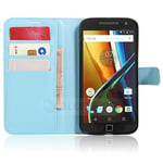 Moto G4/G4Plus      Pu Wallet Case    [Lightblue]