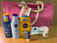 NIVEA Beach Must Haves, Bag, Suntan Lotion, After Sun, (6 piece set) RRP£30