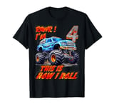 Funny Monster Truck Car Tee for 4-Year-Old Birthday Kids T-Shirt