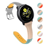 Lux-Case 22mm Huawei Watch GT / Samsung Galaxy (46mm) kolmivärinen aitoa nahkaa oleva kellonauha - Sininen Aprikoosi Harmaa Monivärinen