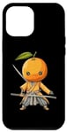 Coque pour iPhone 14 Plus Samouraï japonais orange guerrier Ukiyo Sensei Samouraï