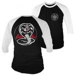 Hybris Cobra Kai White Patches Baseball 3/4 Sleeve Tee (WhiteBlack,XL)