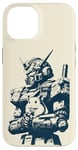 Coque pour iPhone 14 Vintage Anime Hamster Love Mecha avec Hamster Friend Manga