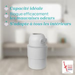 Chicco, Poubelle à Couches Anti-Odeur, sans Recharge Nécessaire, Pliable et Peu Encombrante, Pas de Recharge Nécessaire, Utilisable avec des Sacs Normaux, Grande Capacité, Antibactérien