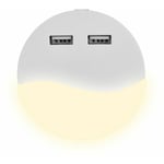 V-tac - Samsung Chip led Round Night Light 0.45W avec détecteur crépusculaire et usb Couleur blanche 6054.5 mm 4000K IP20