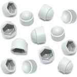 Choyclit - Cache vis et rivet,Lot de 20 cache-écrous hexagonaux en plastique blanc M10 (clé de 17 mm) pour écrous et boulons hexagonaux