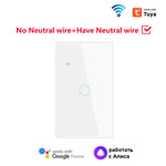 TUYA-Joli d'éclairage WiFi Smart Home,US,No melon al Line,avec melon al Line 1,2,3/4 Gang,Via Smart Life,Alexa,Google Home - Type 1Gang White