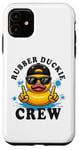 Coque pour iPhone 11 Canard en caoutchouc jaune rétro cool dans 70s 80s Funny Duck Cruise