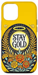 Coque pour iPhone 14 Pro Stay Gold Illustration Souci et verge d'or