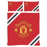 Manchester United FC Stripe Reversible Duvet Cover Set