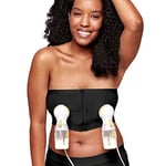 Medela Hands-free, Bustier d’expression kit mains libres, Soutien-gorge d’expression mains libres avec tissu Adaptive Stretch pour un ajustement parfait Noir L