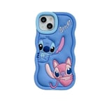 Lilo and Stitch Cartoon 3D Wave Soft Silikon Phone case För iPhone 15 13 12 11 XR SE 8 7 6 Skal iPhone XR