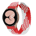 Bracelet de Sport Compatible pour Samsung Galaxy Watch 5 Pro/5/4/4 Classic/3/Active 2/Active, Bracelet en Tissu Nylon 20 mm pour Amazfit BIP/GTR 42 mm/GTS/2/2e/3, blanc rouge, 20mm-XXS