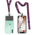 ROCONTRIP Crossbody Phone Lanyard Patch Neck Strap Lanyard with Detachable Neckstrap Compatible with Most Smartphone for iPhone Google Pixel LG HTC Huawei (Purple)