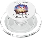 A Well Read Woman is a Dangerous Creature Womens Floral Book PopSockets PopGrip pour MagSafe