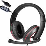 JEDEL USB Wired Stereo Gaming Headset Headphones With Microphone For PC Laptop