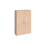 Armoire haute bois chêne clair portes battantes h 182 x l 120 cm Essens - Maxiburo