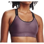 Under Armour Infinity High Womens Sports Bra Purple Padded Breathable Gym Run