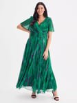 Scarlett & Jo Isabelle Abstract Print Maxi Dress, Green Brush