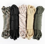 Romon Paracorde 4mm, Corde Escalade Paracord 550 9 Brins Corde en Nylon Corde Parachute Cordelettes, Cordes Tente Rope Cordon Tactiqu pour Survie Extérieur, 250kg Charge de Rupture, Noir, 50m