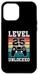 Coque pour iPhone 15 Pro Max Niveau 25 Débloqué 25 Ans Gamers 25e Anniversaire Jeu